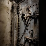 Heavy built secure steel door Old heavily reinforced steel door