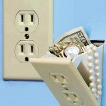 Secret electrical wall socket stash safe conceals valuables