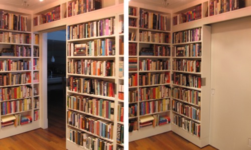 Basement Storage Shelf Plans Free Diy Sliding Bookshelf Door