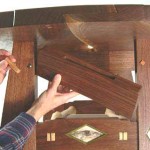 Hidden compartment in wooden table furniture