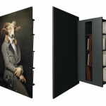 Secret Bookshelves Concealed Behind Large Painting