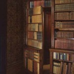 Hidden bookshelf door in Oxford Hall