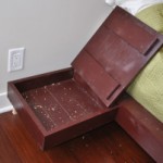 Secret Storage Compartment Under Top of Homemade Nightstand