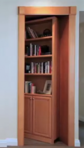 Swing-in custom secret bookcase door