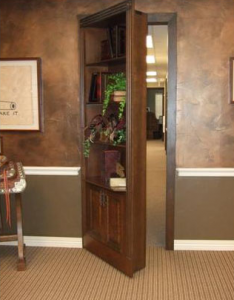 Custom swing-out secret bookcase door