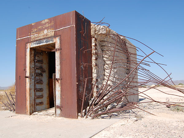 Bank vault in Nevada test site after atomic blast