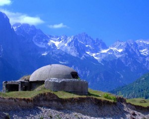 Concrete Mushroom Bunker in Albania