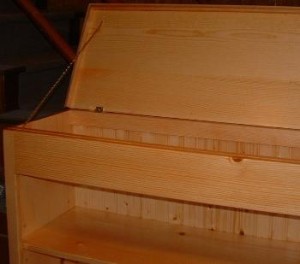 Bookcase with hidden top compartment