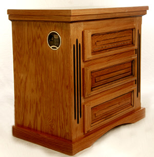 Furniture with built-in firearms safe and biometric lock