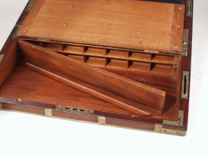 Custom captain's box with false bottom and hidden pigeon holes