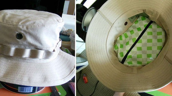 Create a secret compartment in hat