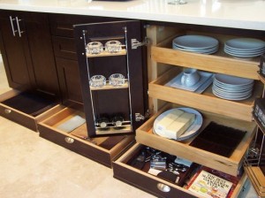 Hidden Drawer Compartment in Cabinet and Furniture Toekick