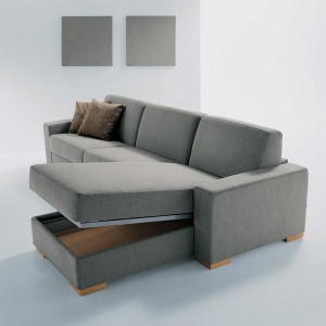 Hidden storage compartment in chaise lounge furniture