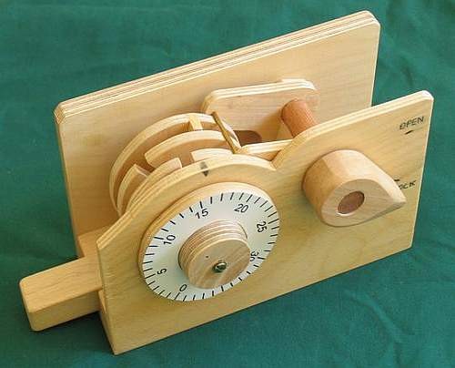 Demonstration combination lock made from wood