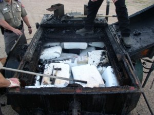 Contraband smuggled in tar trailer
