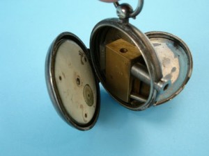 Secret gun hidden in antique pocket watch