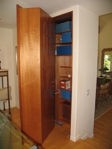Secret Bookcase / Wine Rack Pivots to Reveal Closet