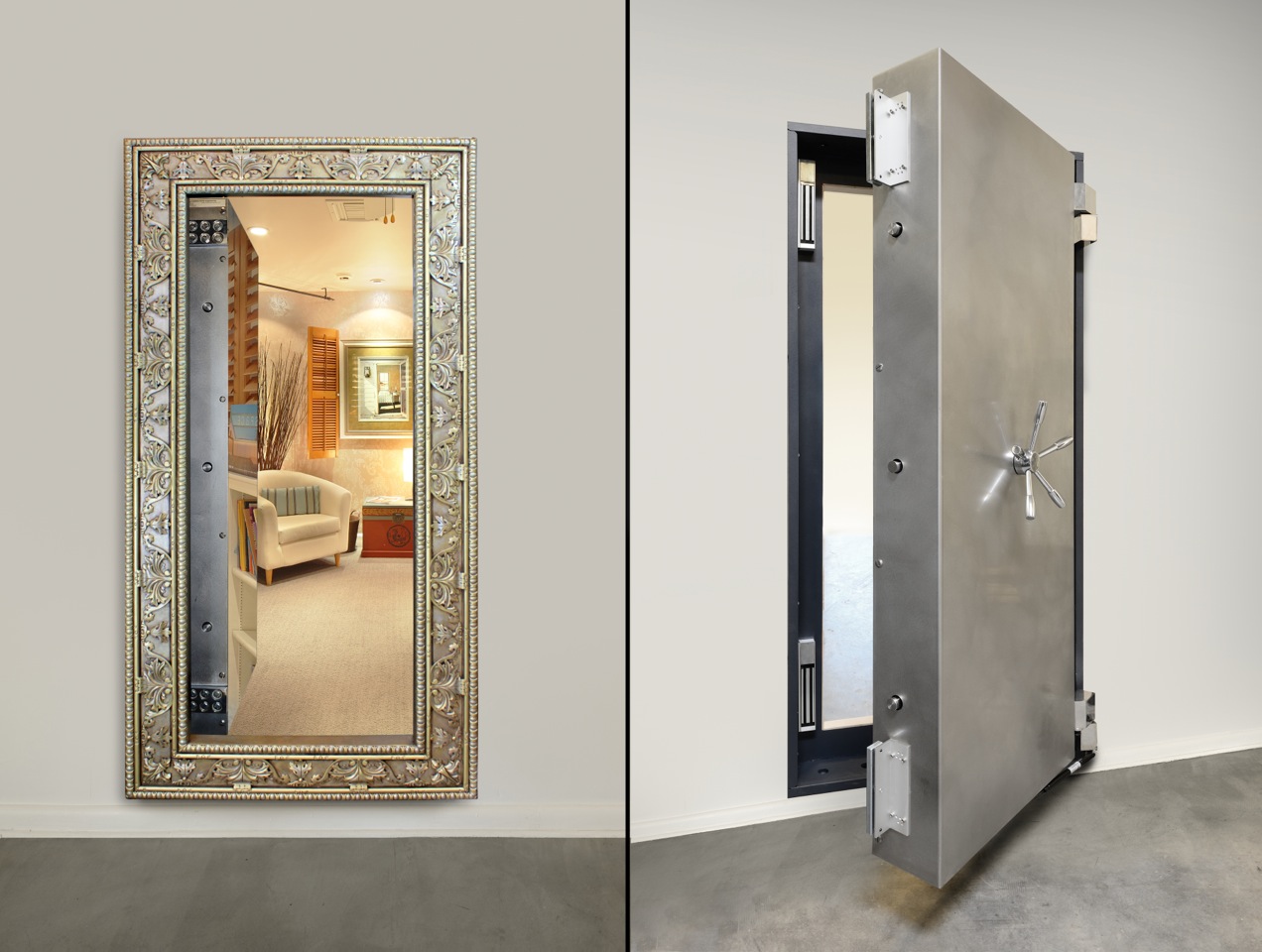 Secret Mirror Vault Door to Hidden Room