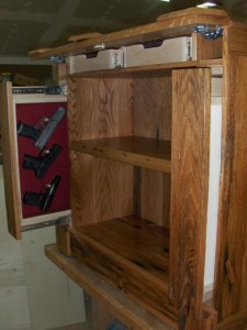 Bookcase Hase Multiple Gun Storage Drawers