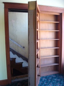 Moving Bookshelf Door Reveals Hidden Stairs