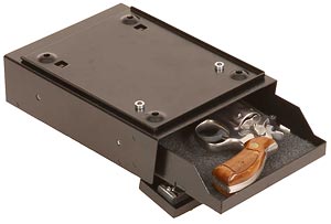 Slide-Out Tray in Under Desk Gun Safe