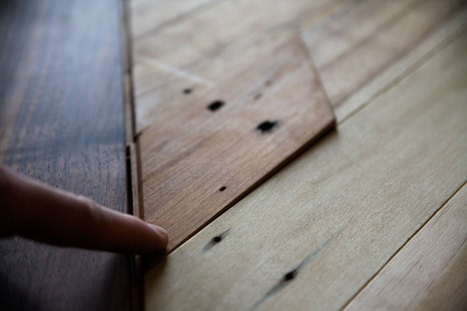 Moveable Piece Reveals Secret Compartment in Wooden Table