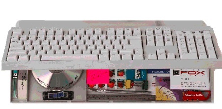 Hidden Organizer Compartment in Keyboard