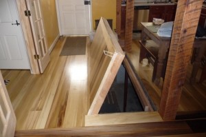Wooden Trapdoor in Floor to Basement Level