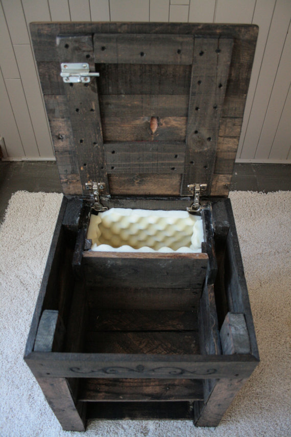 Hidden Compartment in Upcycled Table