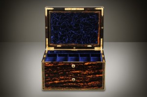 Antique Wooden Jewelry Box with Multiple Secret Compartments