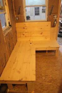 Built-In Wooden Bench with Hidden Storage