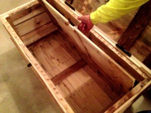 Hidden Compartment in Wooden Trunk