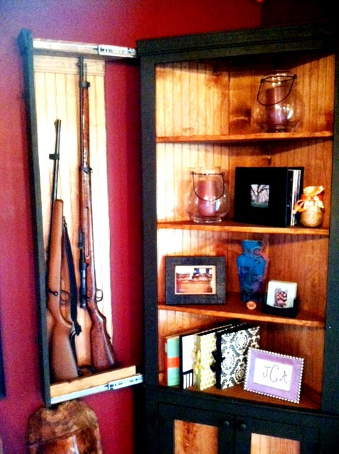 Gun Concealment Corner Bookshelf