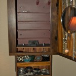 Wall Mount Jewelry Cabinet with Hidden Storage Compartment