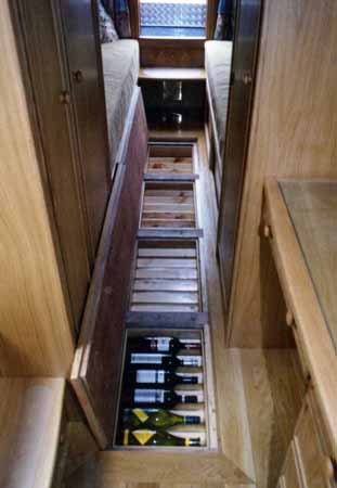 Under Floor Wine Storage in Boat