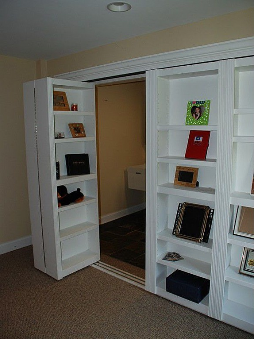 Hidden Bookcase Doors to Laundry Room StashVault Secret Stash