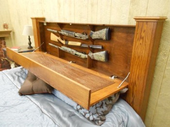Long Guns Hidden in Bed Headboard