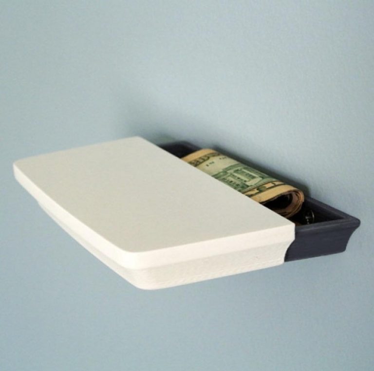 Small Sliding Hidden Storage Wall Shelf StashVault Secret Stash