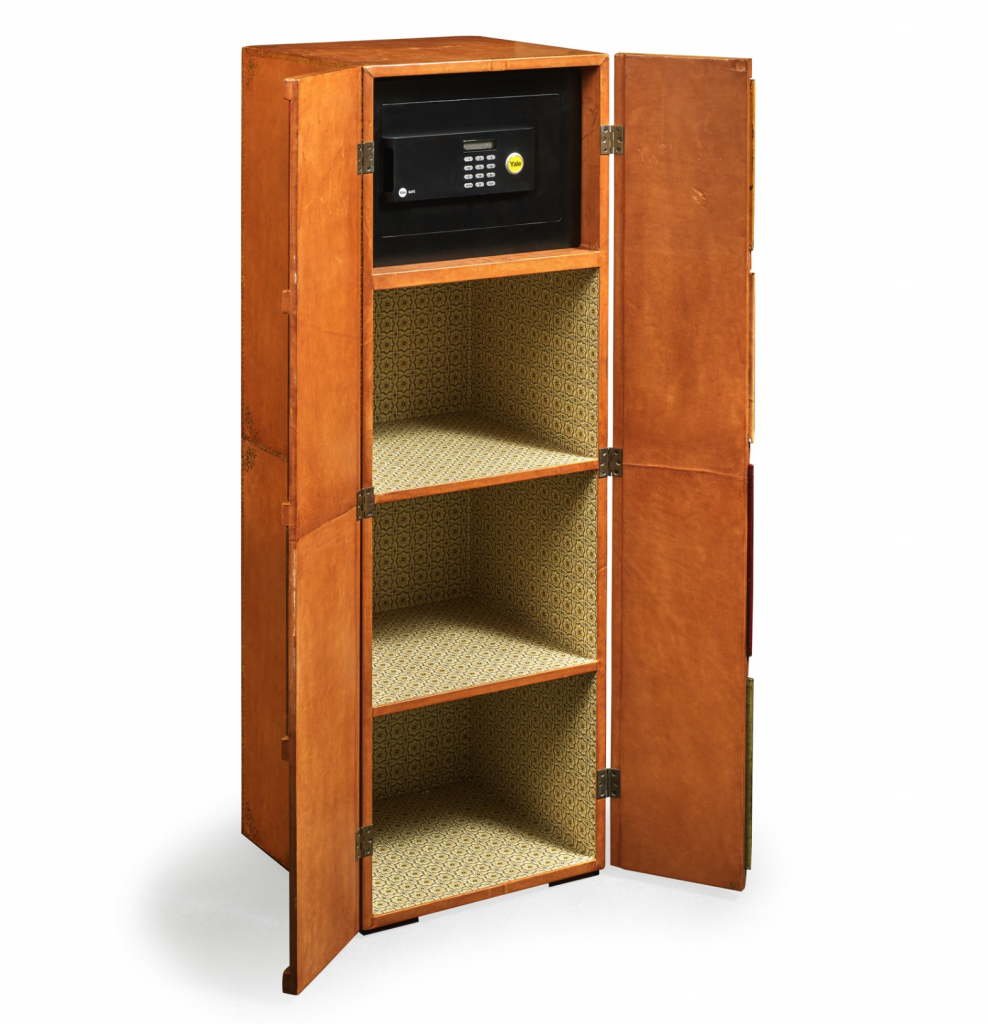 Faux Bookcase Opens To Reveal Hidden Storage and Steel Gun Safe